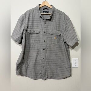 Carhartt Men's Loose Fit Size XL Gray Button Down Shirt